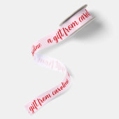 Persoonlijk modern script Lief rood & roze geven Satijnen Lint (Achterkant)