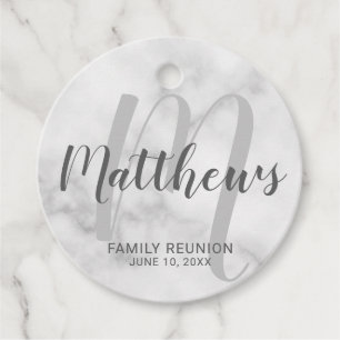 Persoonlijk modern script monogram & naam van fami bedankjes labels