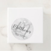 Persoonlijk modern script monogram & naam van fami bedankjes labels (In situ)