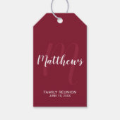 Persoonlijk modern script monogram & naam van fami cadeaulabel (Voorkant)