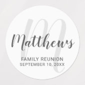Persoonlijk modern script monogram & naam van fami labels (Design 2)