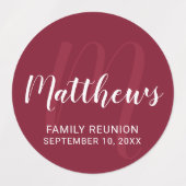 Persoonlijk modern script monogram & naam van fami labels (Design 2)