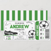 Persoonlijk modern Soccer Verjaardag Party Ticket Kaart (Voorkant / Achterkant)