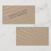 PERSOONLIJK MODERN trendy pijlpatroon gouden folie Visitekaartje (Voorkant / Achterkant)