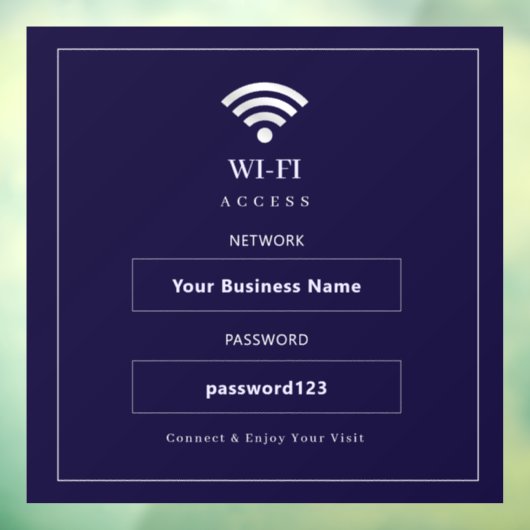 Persoonlijk modern WiFi-bord Raamsticker (Vel 3)