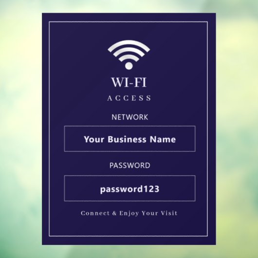 Persoonlijk modern WiFi-bord Raamsticker (Vel 3)