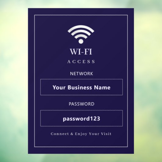 Persoonlijk modern WiFi-bord Raamsticker (Vel 3)