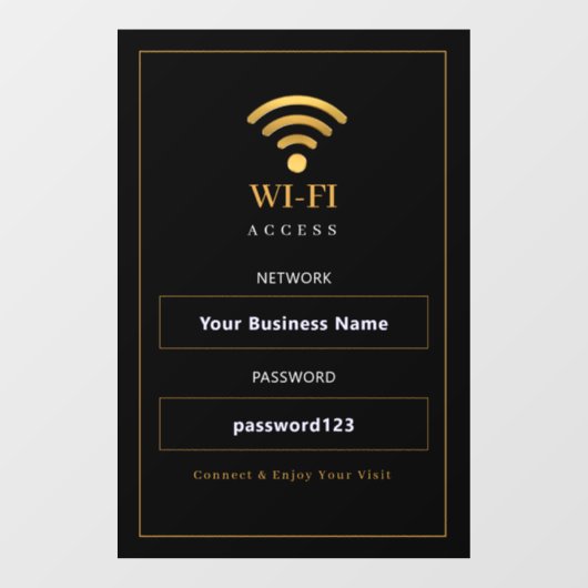 Persoonlijk modern WiFi-bord Raamsticker (Vel)