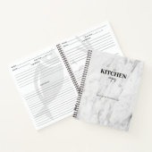 Persoonlijk modern wit marmeren keukenrecept notitieboek (Binnen)