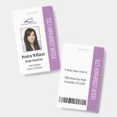 Persoonlijk modern zakelijk paars personeels-ID Badge (Voor- en achterkant)