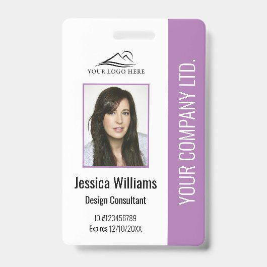 Persoonlijk modern zakelijk paars personeels-ID Badge (Voorzijde)