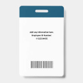 Persoonlijk modern ziekenhuis personeel badge (Achterkant)