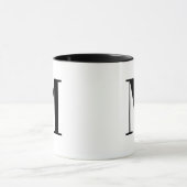 Persoonlijk modern zwart monogram initiaal M Mok (Midden)