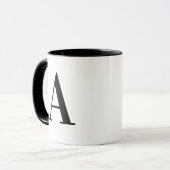 Persoonlijk modern zwart monogram letter A op maat Mok (Voorkant links)