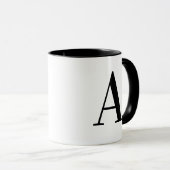 Persoonlijk modern zwart monogram letter A op maat Mok (Voorkant rechts)
