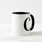 Persoonlijk modern zwart monogram letter C op maat Mok (Voorkant rechts)