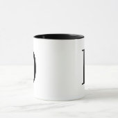 Persoonlijk modern zwart monogram letter D op maat Mok (Midden)
