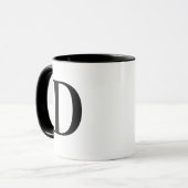 Persoonlijk modern zwart monogram letter D op maat Mok (Voorkant links)