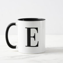 Persoonlijk modern zwart monogram letter E op maat