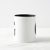 Persoonlijk modern zwart monogram letter G op maat Mok (Midden)