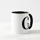 Persoonlijk modern zwart monogram letter G op maat Mok (Voorkant rechts)