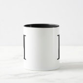 Persoonlijk modern zwart monogram letter H op maat Mok (Midden)
