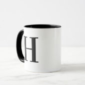 Persoonlijk modern zwart monogram letter H op maat Mok (Voorkant links)