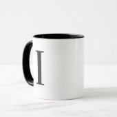Persoonlijk modern zwart monogram letter I op maat Mok (Voorkant links)