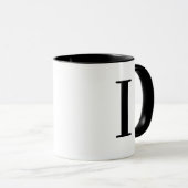 Persoonlijk modern zwart monogram letter I op maat Mok (Voorkant rechts)