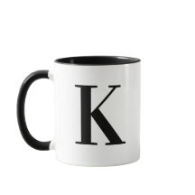 Persoonlijk modern zwart monogram letter K