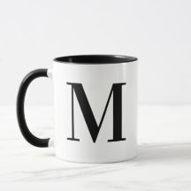 Persoonlijk modern zwart monogram letter M op maat