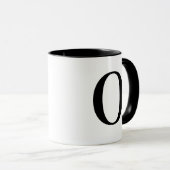 Persoonlijk modern zwart monogram letter O op maat Mok (Voorkant rechts)