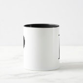 Persoonlijk modern zwart monogram letter P op maat Mok (Midden)