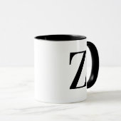 Persoonlijk modern zwart monogram letter Z op maat Mok (Voorkant rechts)