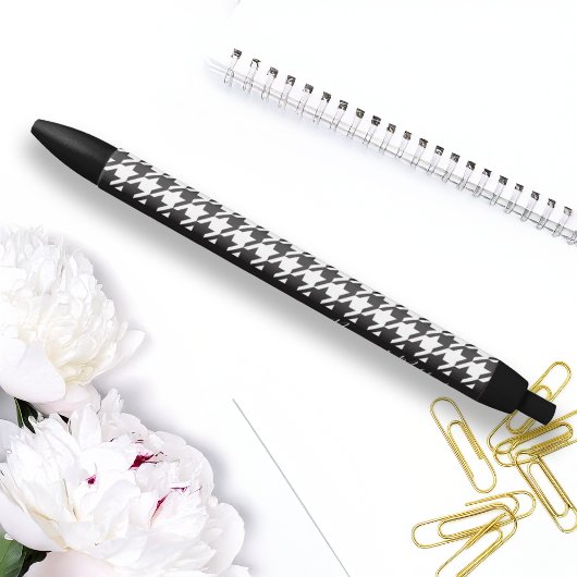 Persoonlijk modern zwart-wit houndstooth zwarte inkt pen