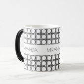 Persoonlijk Modern Zwart-Wit Rattan Patroon Magische Mok (Voorkant links)