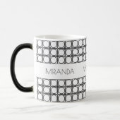 Persoonlijk Modern Zwart-Wit Rattan Patroon Magische Mok (Links)