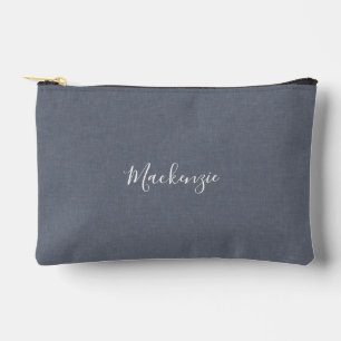 Persoonlijk moderne elegante blauwgrijze linnen etui