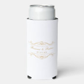 Persoonlijk Moderne Elegante Gouden Krul Monogram Seltzer Blikjeskoeler (Seltzer Voorkant)