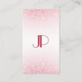 Persoonlijk moderne roze roségoud glitters visitekaartje (Voorkant)