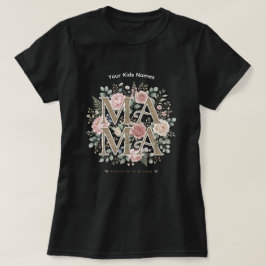 Persoonlijk Moeder T-shirt met Bloemen en Namen va