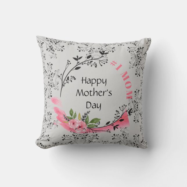 Persoonlijk Moederdag Cadeau #No1MOM Modern Chic Kussen (Voorkant)