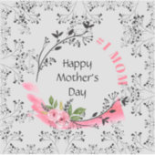 Persoonlijk Moederdag Cadeau #No1MOM Modern Chic Sticker (Voorkant)