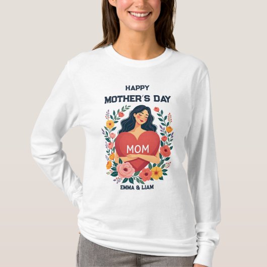 Persoonlijk Moederdag Cadeau voor Moeder|Eigen Naa T-shirt (Voorkant)