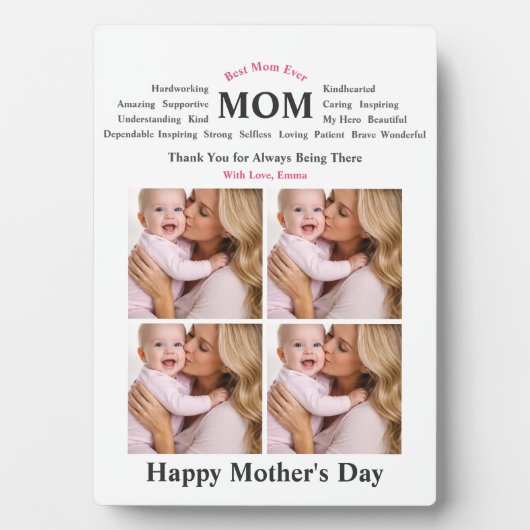 Persoonlijk Moederdag Geschenk Fotoplaat (voorkant)