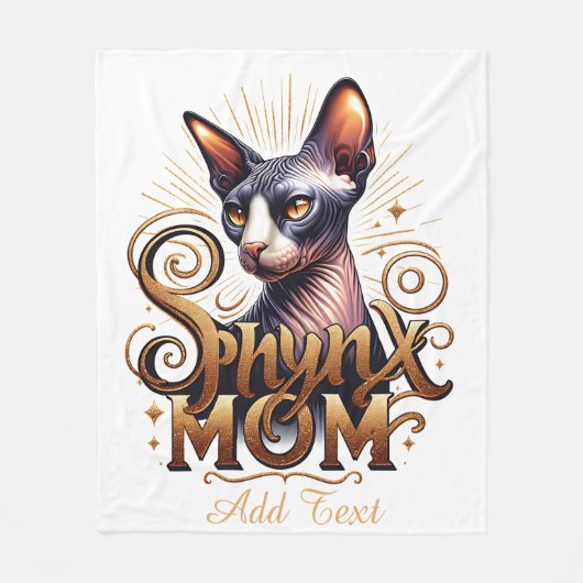 Persoonlijk Moederdaggeschenk voor Sphynx Kat Moed Fleece Deken (Voorkant)
