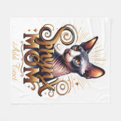 Persoonlijk Moederdaggeschenk voor Sphynx Kat Moed Fleece Deken (Voorkant (Horizontaal))