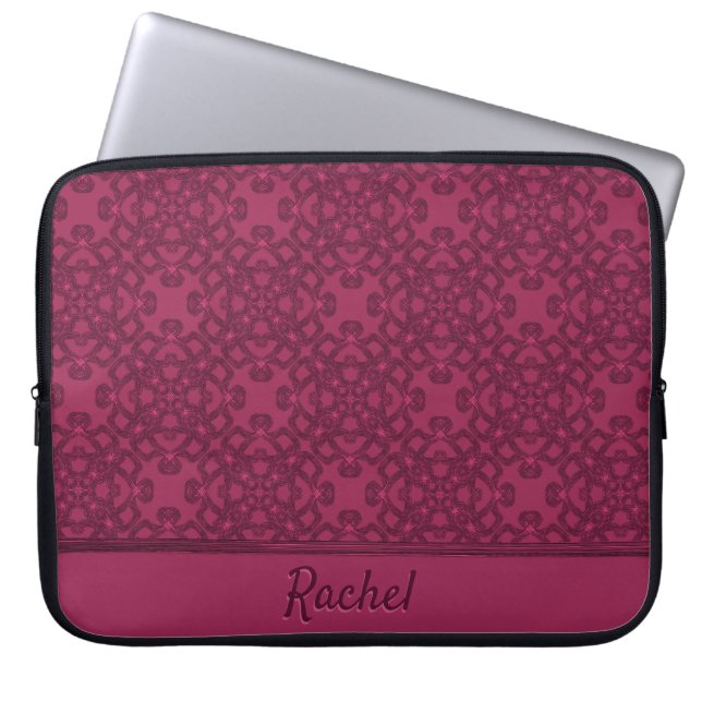 Persoonlijk moerbeipatroon laptop sleeve (Voorkant)