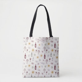 Persoonlijk 'Mom Life Wine Vibe' Tote Bag