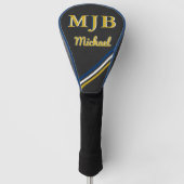 Persoonlijk monogram 3 initialen elegante golfer golfheadcover (Voorkant)